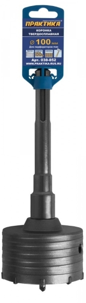 Коронка твердосплавная SDS-max (100 мм) ПРАКТИКА 038-852