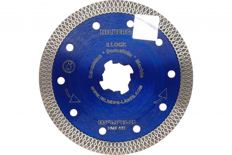 Диск алмазный отрезной турбо ультратонкий х-тип (125х22.23 мм) Hilberg HMX402
