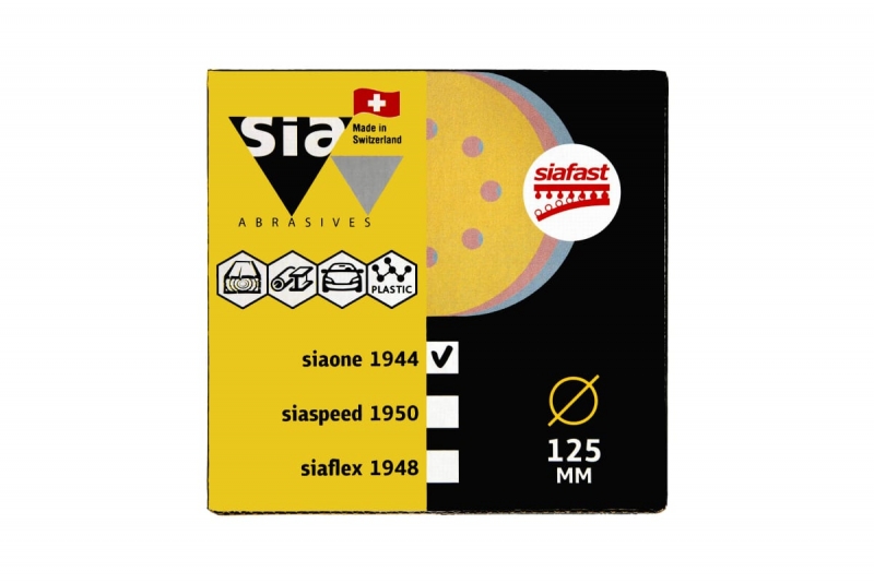 Набор шлифовальных кругов siaone PROFESSIONAL (50 шт; 125 мм; 8 отверстий) Sia Abrasives sop50-125-8