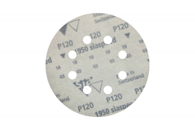 Круг шлифовальный на липучке siaspeed 1950 (50 шт; 125 мм; 8 отверстий; P120) sia Abrasives ss50-125-8-120