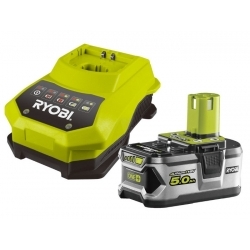 Аккумулятор Ryobi ONE+ RBC18L50 (18 В; 5.0 A*ч; Li-Ion) + зарядное устройство