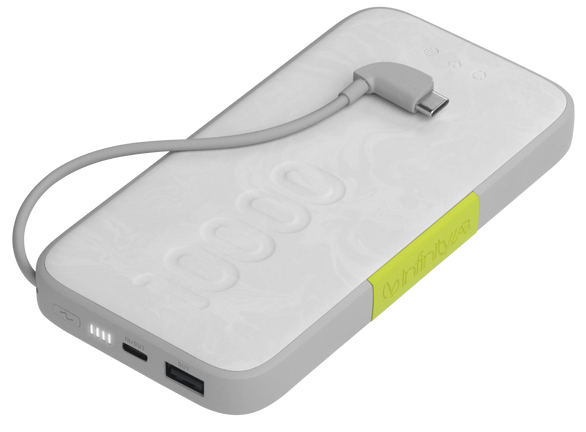 InfinityLab InstantGo 10000 Built-in USB-C Cable, 30W, 1xUSB-C, 1xUSB-A, 0.230 кг, цвет белый