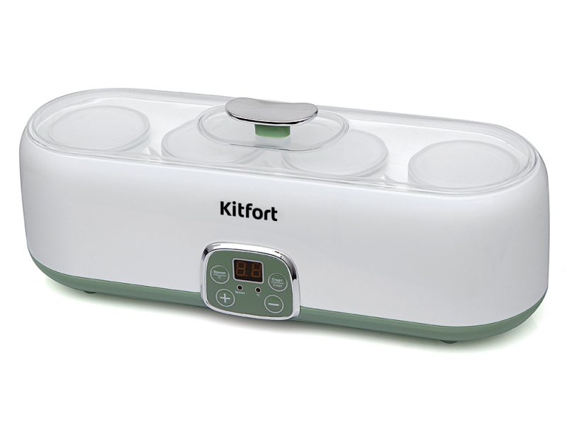 Йогуртница Kitfort KT-2007, белый/зеленый
