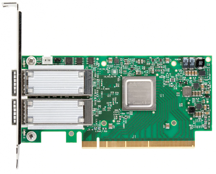 ConnectX®-5 Ex VPI adapter card, EDR IB (100Gb/s) and 100GbE, dual-port QSFP28, PCIe4.0 x16, tall bracket