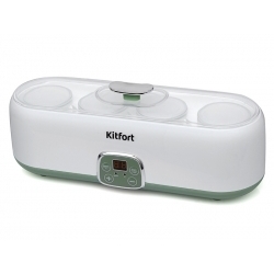Йогуртница Kitfort KT-2007, белый/зеленый