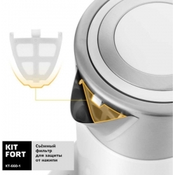 Чайник электрический Kitfort КТ-660-1, белый 