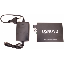 OSNOVO Гигабитный медиаконвертер, по одному волокну SM до 20 км, по MM - до 500м, tx1310/rx1550нм