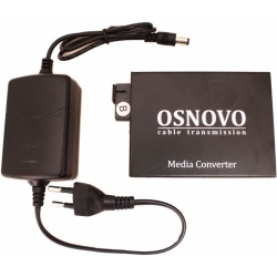 OSNOVO Гигабитный медиаконвертер, по одному волокну SM до 20 км, по MM - до 500м, tx1550/rx1310нм