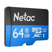 Карта памяти MicroSDXC Netac P500 Standart 64GB + адаптер [NT02P500STN-064G-R]