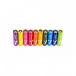 Батарейки алкалиновые ZNI Rainbow типа AAА (NQD4000RT) (уп.10 шт.), цветные