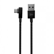 Кабель USB/Type-C Xiaomi ZMI 150 см (Г-образный) 3A Материал оплетки нейлон/кевлар (AL755), черный