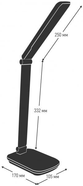 Светильник настольный Camelion KD-825 C02, LED, 16Вт/черный (14162)