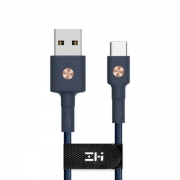 Кабель USB/Type-C Xiaomi ZMI 30 см 3A Материал оплетки нейлон/кевлар (AL411) синий