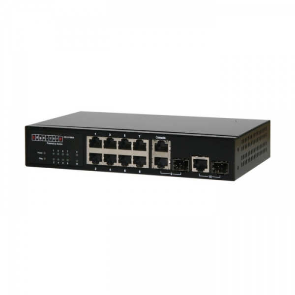 ES3510MA Edge-corE 8-Port 10/100BASE-TX + 2 Combo G  (RJ-45/SFP), SFP dual speed 100BASE-X/1000BASE-X, Fanless Design, AC L2 Fast Ethernet Switch {4}