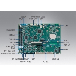 PCM-9563N-S1A1E, Intel Celeron N3350, формата 5.25'', 1 х DDR3L, с разъемами 2 х LAN, 2 x USB 3.0, 6 x USB 2.0, 1 x SATA III, 1 x mSATA, 4 x RS-232, 2 x RS-422/485, слотами расширения 1 x PCI, 1 x PCI-1 Advantech