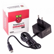 Raspberry Pi 4 Model B  Блок питания Official Power Supply Retail, Black, 5.1V, 3A, Cable 1.5 m, USB Type С output jack,  для Raspberry Pi 4 B (187-3417)(187-3425) (914886)(RASP4232)(RASP4234)