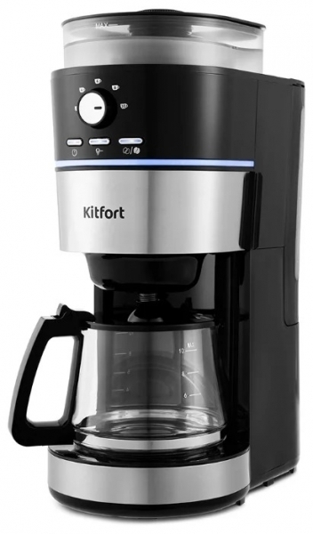 Кофеварка Kitfort KT-737, черный/серебристый