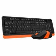 Беспроводные клавиатура + мышь A4Tech Fstyler FG1010 , черный/оранжевый, USB, RTL {10} (943376)