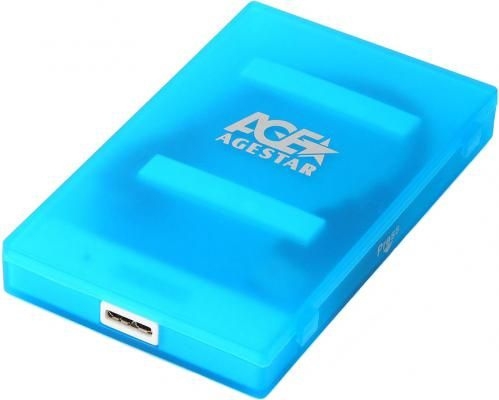 Внешний корпус для HDD/SSD AgeStar 3UBCP1-6G SATA пластик синий 2.5