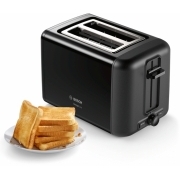 Тостер BOSCH/ мощность 970Вт, отделений- 2, бесступенчатый терморегулятор, подогревание булочек, лоток для крошек, автоцентрирование тостов, цвет черный