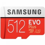 microSDXC 512GB Samsung EVO Plus Memory Card Samsung MB-MC512HA/RU UHS-I U1 Class 10, Adapter, 100/90 MB/s, 10000 циклов, - 25°C to 85°C, RTL (168246) {10}