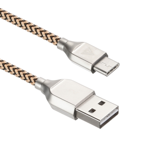 USB кабель ACD-Titan Type-C ~ USB-A Нейлон, 1м, желто-черный (ACD-U927-C2Y)