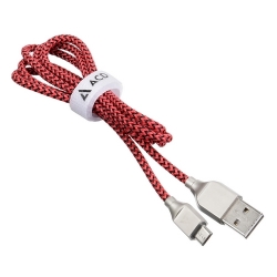 USB кабель ACD-Titan MicroUSB ~ USB-A Нейлон, 1м, красно-черный (ACD-U927-M1R)