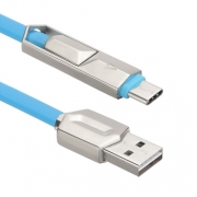 USB кабель ACD-DUAL Type C / MicroUSB ~ USB-A 2в1, TPE, 1м, синий (ACD-U924-CML)