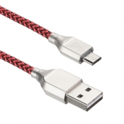 USB кабель ACD-Titan MicroUSB ~ USB-A Нейлон, 1м, красно-черный (ACD-U927-M1R)
