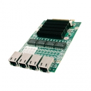 NIP-51041 (A7871090)   Caswell Сетевой адаптер PCIe Gen2.0 x4, 4x 1GbE RJ-45 Ethernet Ports, Intel i350-AM4 LAN Controller, Проприетарный формфактор