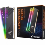 16GB Gigabyte DDR4 3733 DIMM Aorus RGB Gray Gaming Memory GP-ARS16G37D Non-ECC, CL18, 1.4V,  XMP 2.0, 2x8GB, With Demo Kit, RTL {20} (819750)