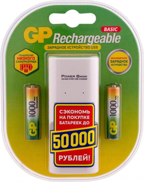 Зарядное устройство GP 100AAAHC/CPB2-2CR2 /40, белый (4610116200018)