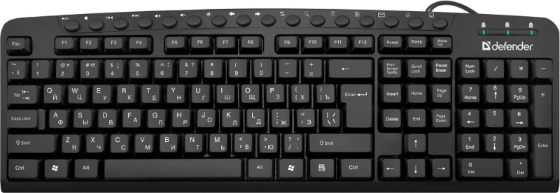 Клавиатура DEFENDER Focus HB-470 RU, черная (45470)