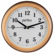 Настенные часы Perfeo PF-WC-009 круглые 32см/ореховый, белый (PF_C3081)