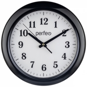 Настенные часы Perfeo PF-WC-009 круглые 32см/черный, белый (PF_C3082)