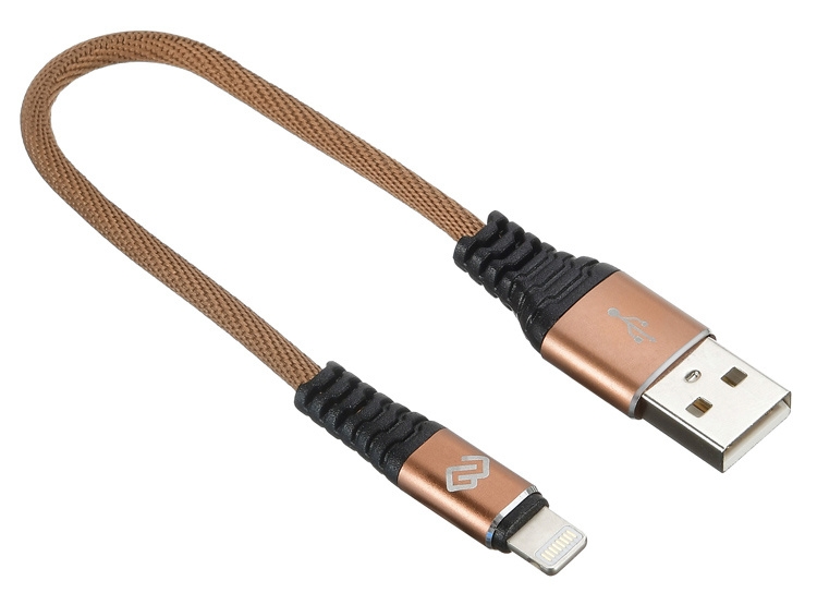 Кабель Digma USB A (m) Lightning (m) 0.15м коричневый