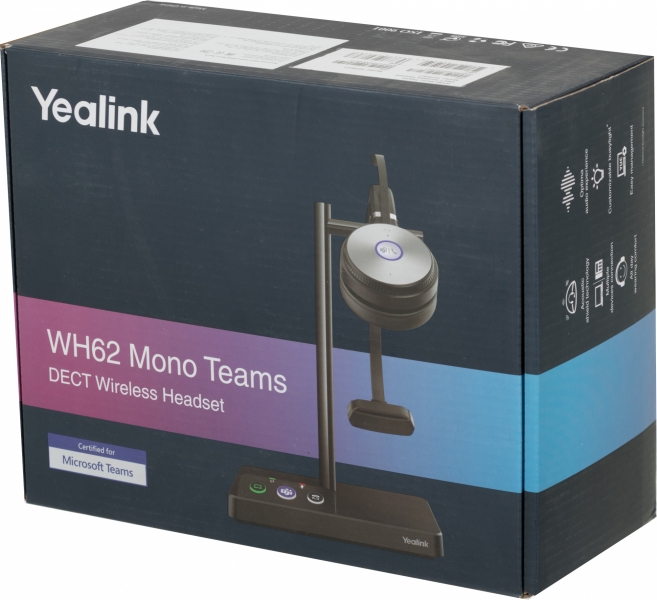 Гарнитура беспроводная Yealink WH62 Mono Teams, черный