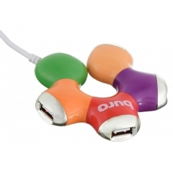 Разветвитель USB 2.0 Buro BU-HUB4-0.5-U2.0-Flower 4порт. разноцветный