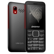 Мобильный телефон Digma C171 Linx 32Mb черный моноблок 2Sim 1.77" 128x160 0.08Mpix GSM900/1800 FM microSD max32Gb