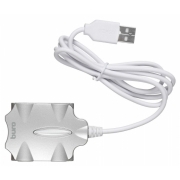 Разветвитель USB 2.0 Buro BU-HUB4-0.5-U2.0-Candy, серебристый