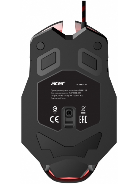 Мышь Acer OMW125 черный оптическая (3200dpi) USB (6but)