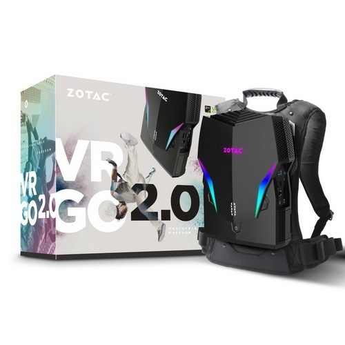 ZBOX-VR7N72-BE-W2C/W3C VR GO 2.0 Backpack i7-8700T, GF GTX 1070 16Gb, 240GB M.2 SSD, 16GB DDR4 SODIMM, W10H, Wi-Fi, BT, Dual GB-Lan, 2x HDMI, 1x DP, charge dock, 2x battery, 2.5