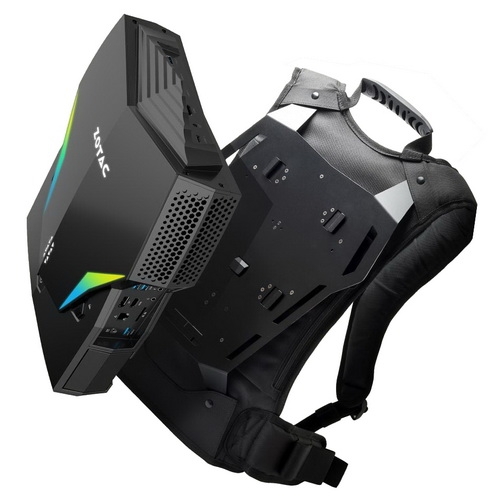 ZBOX-VR7N72-BE-W2C/W3C VR GO 2.0 Backpack i7-8700T, GF GTX 1070 16Gb, 240GB M.2 SSD, 16GB DDR4 SODIMM, W10H, Wi-Fi, BT, Dual GB-Lan, 2x HDMI, 1x DP, charge dock, 2x battery, 2.5