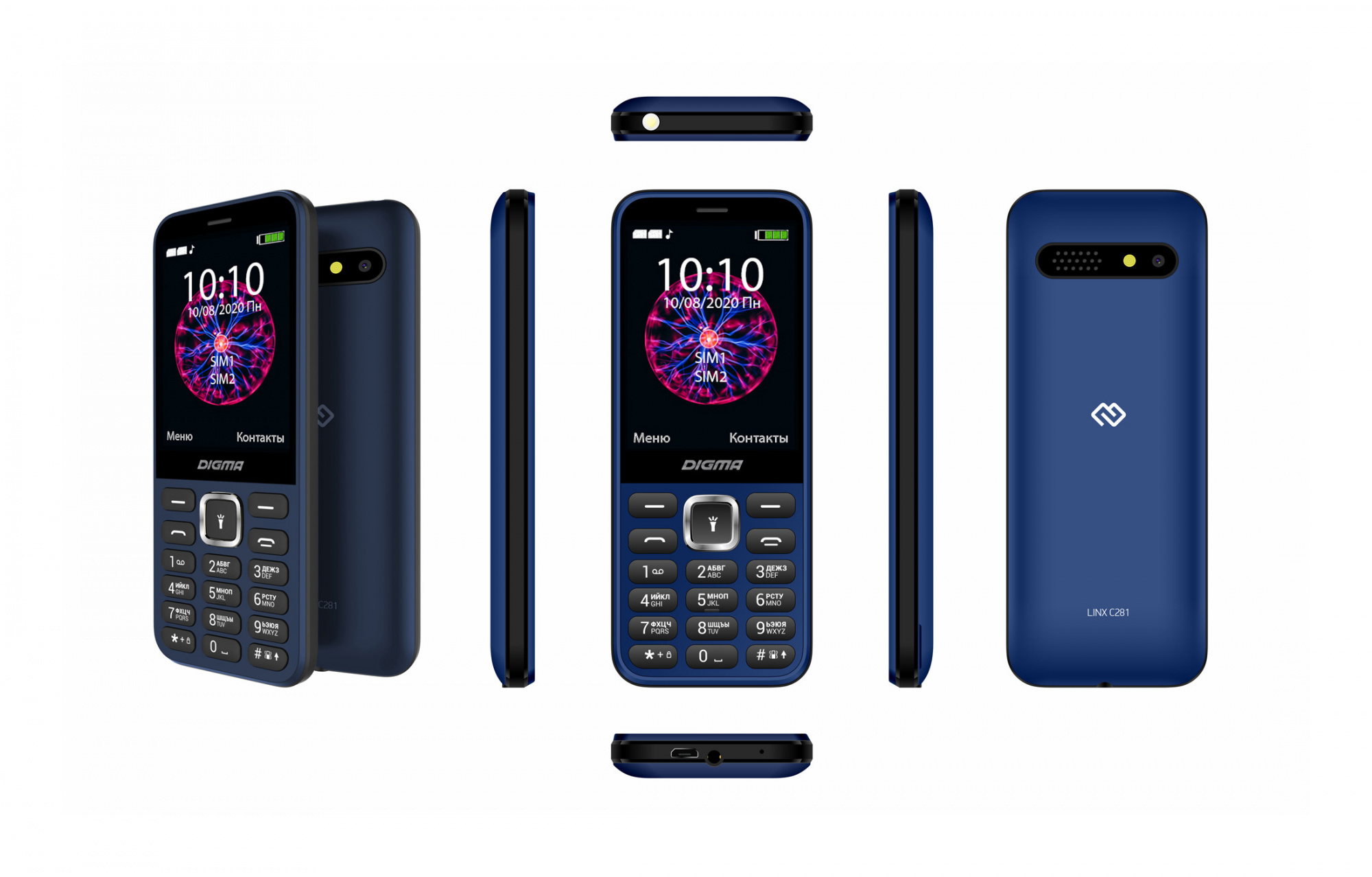 Мобильный телефон Digma C281 Linx 32Mb, синий 