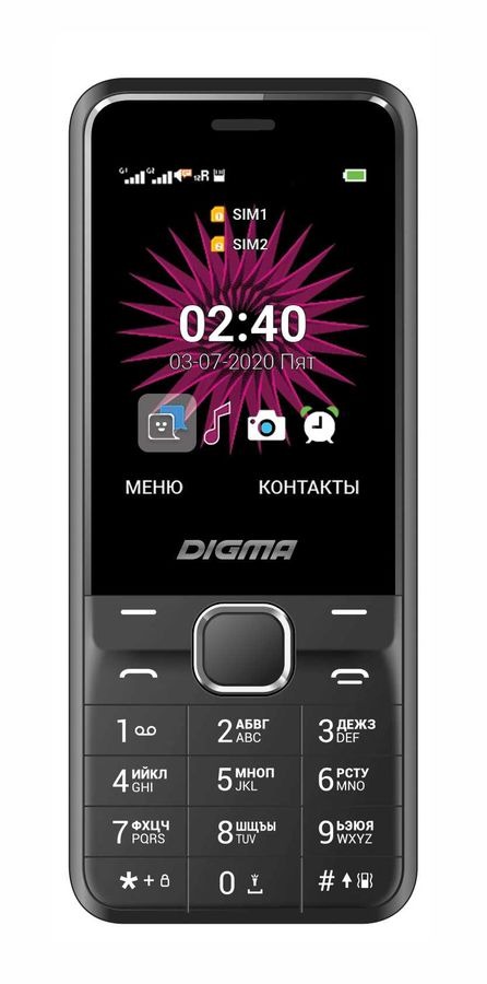 Мобильный телефон Digma Linx A241 32Mb, черный 