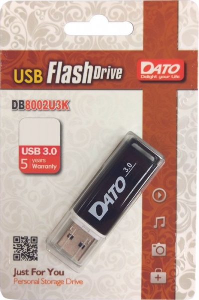 Флеш Диск Dato 16Gb DB8002U3 DB8002U3K-16G USB3.0, черный