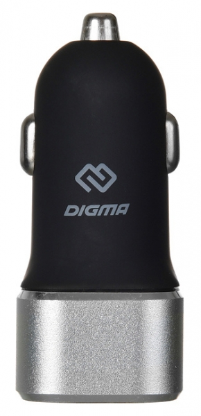 Автомобильное зарядное устройство Digma DGCC-2U-QC3.0-BS 3A, черный