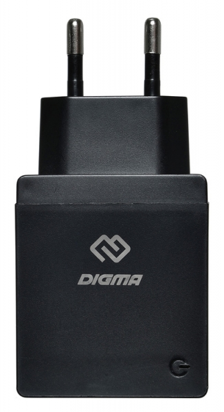 Сетевое зарядное устройство Digma DGWC-2U-3A-BK 3A, черный