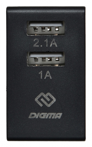 Сетевое зарядное устройство Digma DGWC-2U-3A-BK 3A, черный