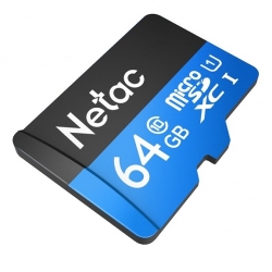 Карта памяти MicroSDXC Netac P500 Standart 64GB + адаптер [NT02P500STN-064G-R]